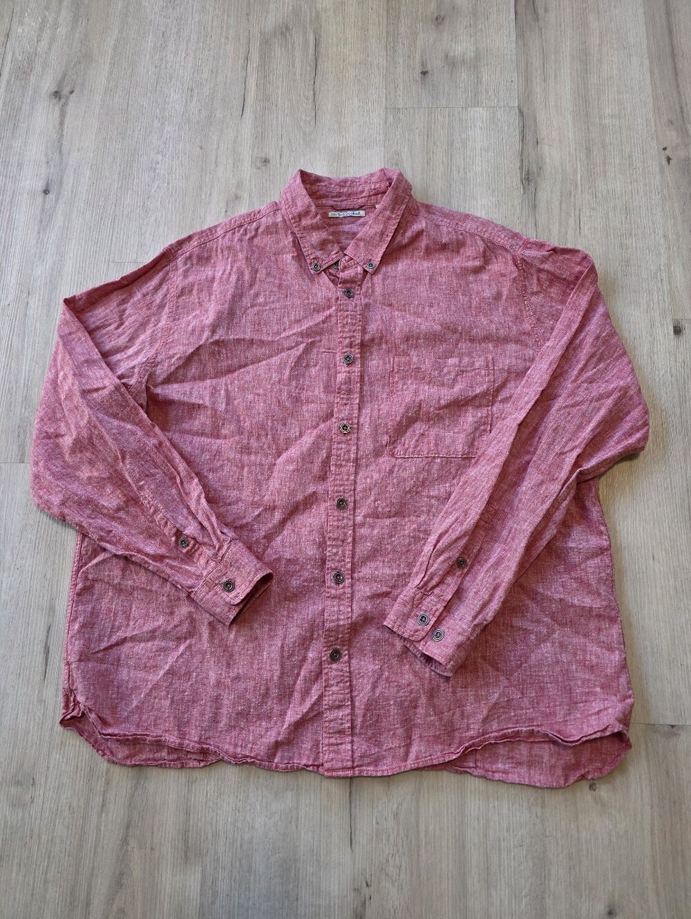 Carbon2cobalt Men's Button Front Long Sleeve Shirt Size XL 55% Linen